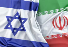 Israel, Iran Flags