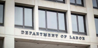 Building facade with DEPARTMENT OF LABOR signage