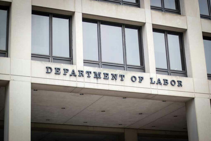 630435077 Building facade with DEPARTMENT OF LABOR signage