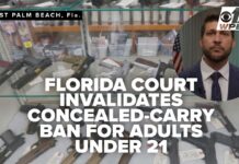 Florida Caves—Gun Conviction Erased Florida court strikes down under-21 concealed-carry ban, AG James Uthmeier says