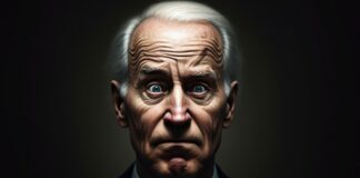 Close-up portrait of an elderly man with a serious expression and dramatic lighting