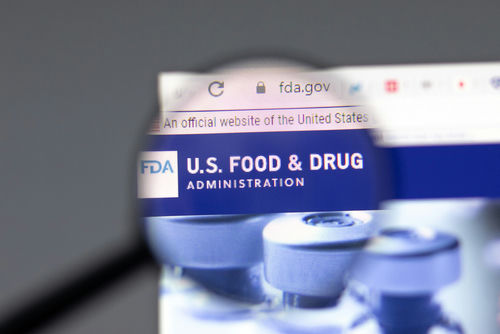 shutterstock_1918785425 Close-up view of the FDA website on a computer screen