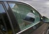 car with shattered side window
