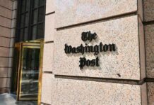 Post Ordered to Reinstate Fired Columnist The Washington Post building entrance with logo on stone wall