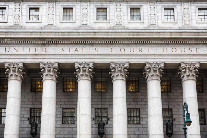 United States courthouse facade with Corinthian columns