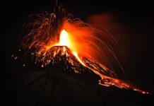Ignored Warnings, Close Call On Etna Volcano erupting at night with glowing lava and ash plume
