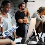 Photography team working in a studio
