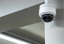 Security Footage Captures An Incredible Save Dome security camera mounted on a ceiling corner