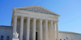 Supreme Court building with grand columns and steps