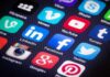 smartphone screen with social media app icons