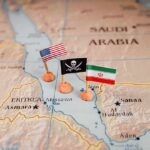 Trump Said No To A Major Strike Request Map with US, pirate, and Iran flags near the Red Sea