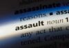 Dictionary entry highlighting the word assault