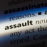 Dictionary entry highlighting the word assault