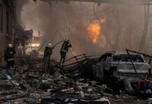 Massive Fire Devastates Hitler’s Alpine Retreat Firefighters tackle blaze amid rubble and a burned car